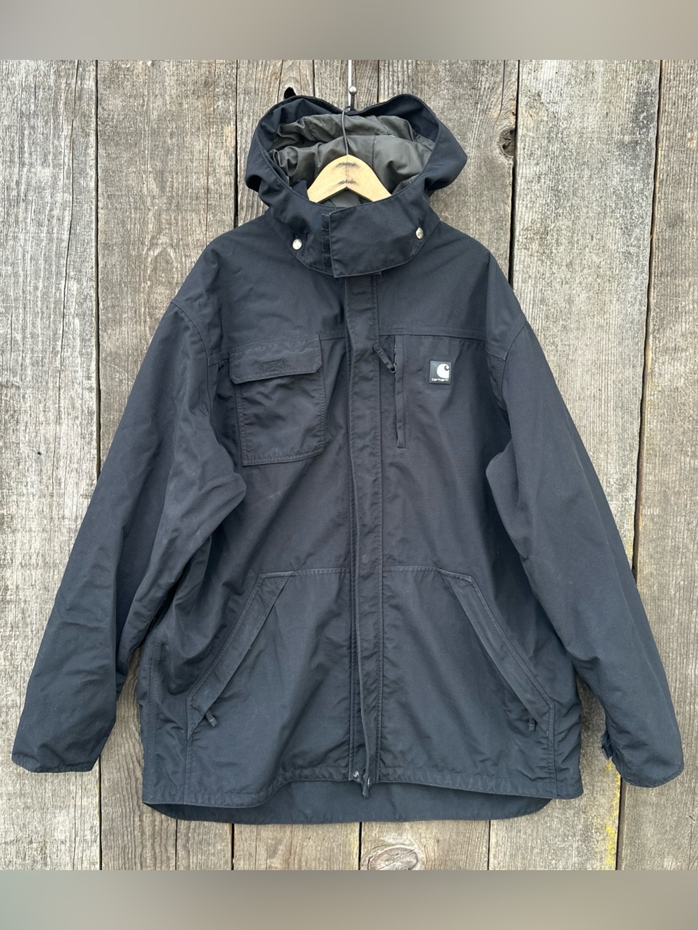 Carhartt C72 BLK Shoreline Waterproof Jacket XL Tall